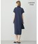【WEB限定】FluidBackSatin ニット衿シャツワンピース