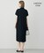 【WEB限定】FluidBackSatin ニット衿シャツワンピース