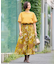 【ウエストゴム・洗える】ピオニーフローラルプリント  スカート