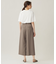 【洗える】TWラチネストレッチワイドクロップド パンツ