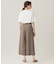 【洗える】TWラチネストレッチワイドクロップド パンツ