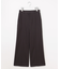 コットンサテンクロップド丈ワイドストレート パンツ