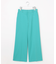 コットンサテンクロップド丈ワイドストレート パンツ