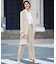 【セットアップ対応・接触冷感・洗える】リネンライクシンセティックワイドストレート パンツ