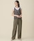 【セットアップ対応】リネンライクシンセティックワイドストレート パンツ