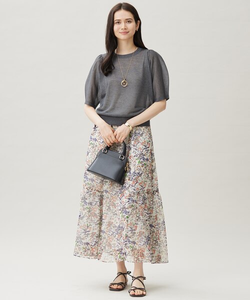 フラワープリント ティアードスカート FRAY I.D（フレイアイディー）の「フラワープリントティアード