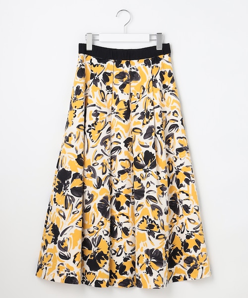 SHIHOさん着用】アートタッチフラワープリント スカート｜ジユウクの