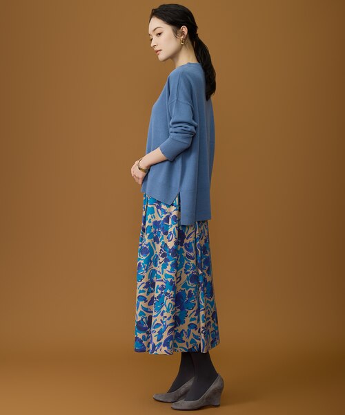 SHIHOさん着用】アートタッチフラワープリント スカート｜ジユウクの