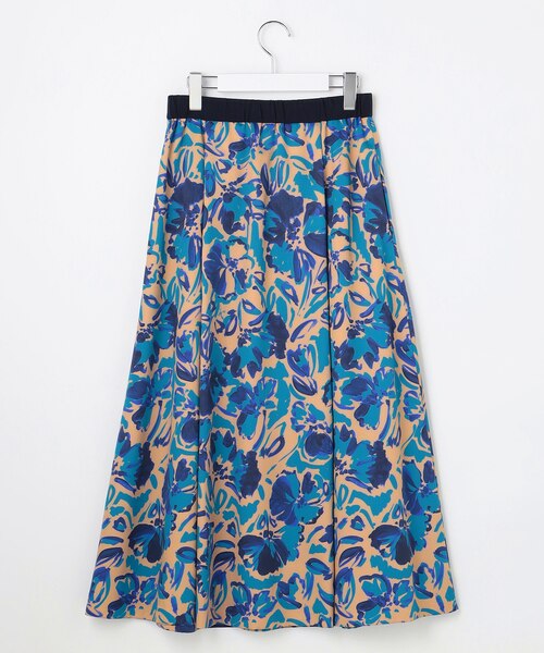 SHIHOさん着用】アートタッチフラワープリント スカート｜ジユウクの