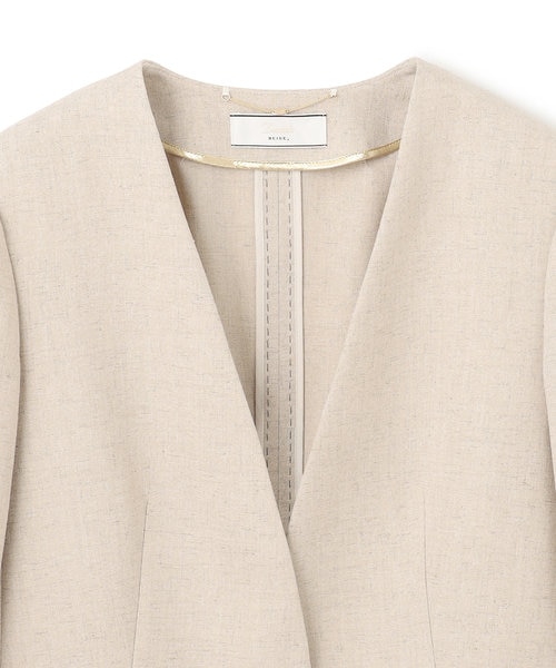 S-size】CAROLE / ノーカラージャケット｜ベイジの通販｜&mall（アンド