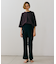 【BEIGE、ecru/WEB限定】RIB BOTTOMS / ウエストゴムストレッチリブフレアパンツ