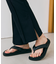 【BEIGE、ecru/WEB限定】RIB BOTTOMS / ウエストゴムストレッチリブフレアパンツ