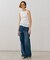 【BEIGE、ecru/WEB限定・洗える】RIB TOPS /  コットンシルクアメリカンスリーブトップス