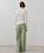 【BEIGE、ecru/WEB限定・洗える】RIB TOPS /  コットンシルクロングスリーブトップス