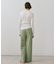 【BEIGE、ecru/WEB限定・洗える】RIB TOPS /  コットンシルクロングスリーブトップス