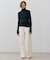 【BEIGE、ecru/WEB限定・洗える】RIB TOPS /  コットンシルクハイネックトップス