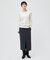 【洗える】WILLOW / アシンメトリーレースクルーネックニット