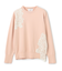 【洗える】WILLOW / アシンメトリーレースクルーネックニット