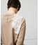 【洗える】WILLOW / アシンメトリーレースクルーネックニット