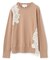 【洗える】WILLOW / アシンメトリーレースクルーネックニット