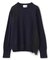 【洗える】WILLOW / アシンメトリーレースクルーネックニット