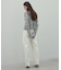 【洗える】THYME / クルーネックコットンメッシュカーディガン