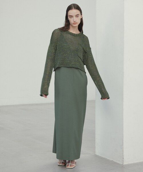 BEIGE, 【洗える】THYME / クルーネックコットンメッシュニット 洗える・STORY 6月号掲載】THYME / クルーネックコットン