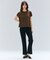 【BEIGE、ecru/WEB限定・洗える】FINE DRY TOUCH / ねじりデザインコットンクルーネックTシャツ