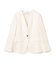 CAROLE / リネンライクノーカラーハーフ丈ジャケット