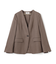 CAROLE / リネンライクノーカラーハーフ丈ジャケット