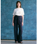 【洗える】NADIA / レザーポケット付き半袖ニットTシャツ