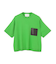 【洗える】NADIA / レザーポケット付き半袖ニットTシャツ