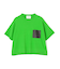 【洗える】NADIA / レザーポケット付き半袖ニットTシャツ