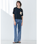 【洗える】NADIA / レザーポケット付き半袖ニットTシャツ