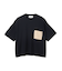 【洗える】NADIA / レザーポケット付き半袖ニットTシャツ