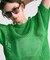 【洗える】ALOE / コットンメッシュ半袖クルーネックニット