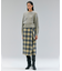 HOBBS / フェイクレザーポケットウールチェックラップスカート