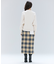 HOBBS / フェイクレザーポケットウールチェックラップスカート