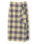 HOBBS / フェイクレザーポケットウールチェックラップスカート