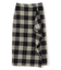 HOBBS / フェイクレザーポケットウールチェックラップスカート