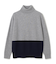 【WEB限定・洗える】DEMING / バイカラーウールタートルネックニット