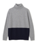 【WEB限定・洗える】DEMING / バイカラーウールタートルネックニット