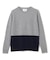 【WEB限定・洗える】DEMING / バイカラーウールクルーネックニット