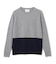 【WEB限定・洗える】DEMING / バイカラーウールクルーネックニット
