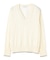 CHLOR / ウールシルクツイルドッキングVネックニット