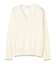 CHLOR / ウールシルクツイルドッキングVネックニット