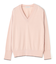 CHLOR / ウールシルクツイルドッキングVネックニット
