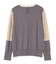CHLOR / ウールシルク配色クルーネックニット
