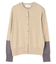 CHLOR / ウールシルク配色クルーネックカーディガン