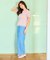 【洗える】ベルト付き テンセルデニム ワイドパンツ